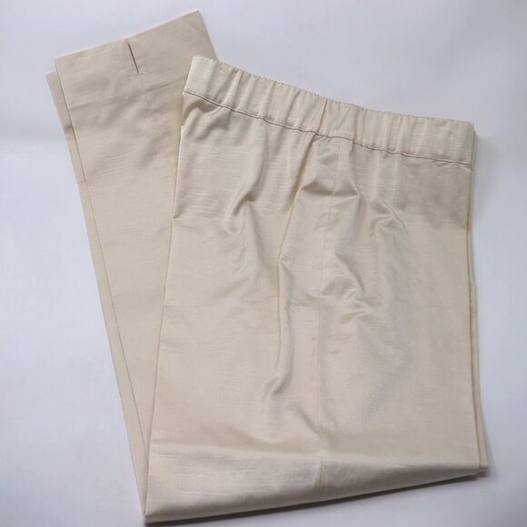 D. Exterior 44 / 8 Straight Leg Pants Pearl Ivory White Elastic Pull On - Picture 8 of 11